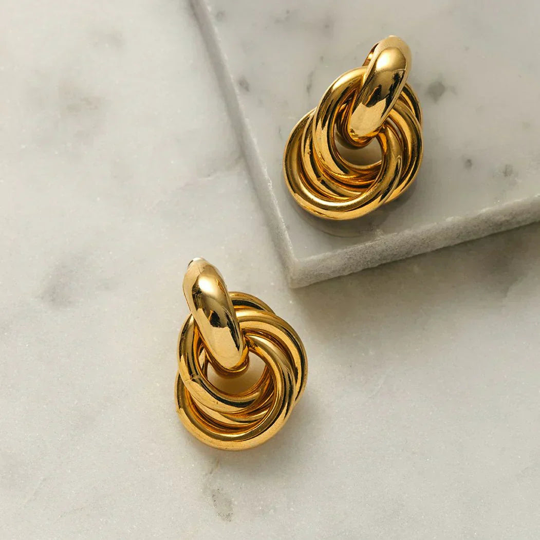 Interlock™ | Guld Statement Øreringe