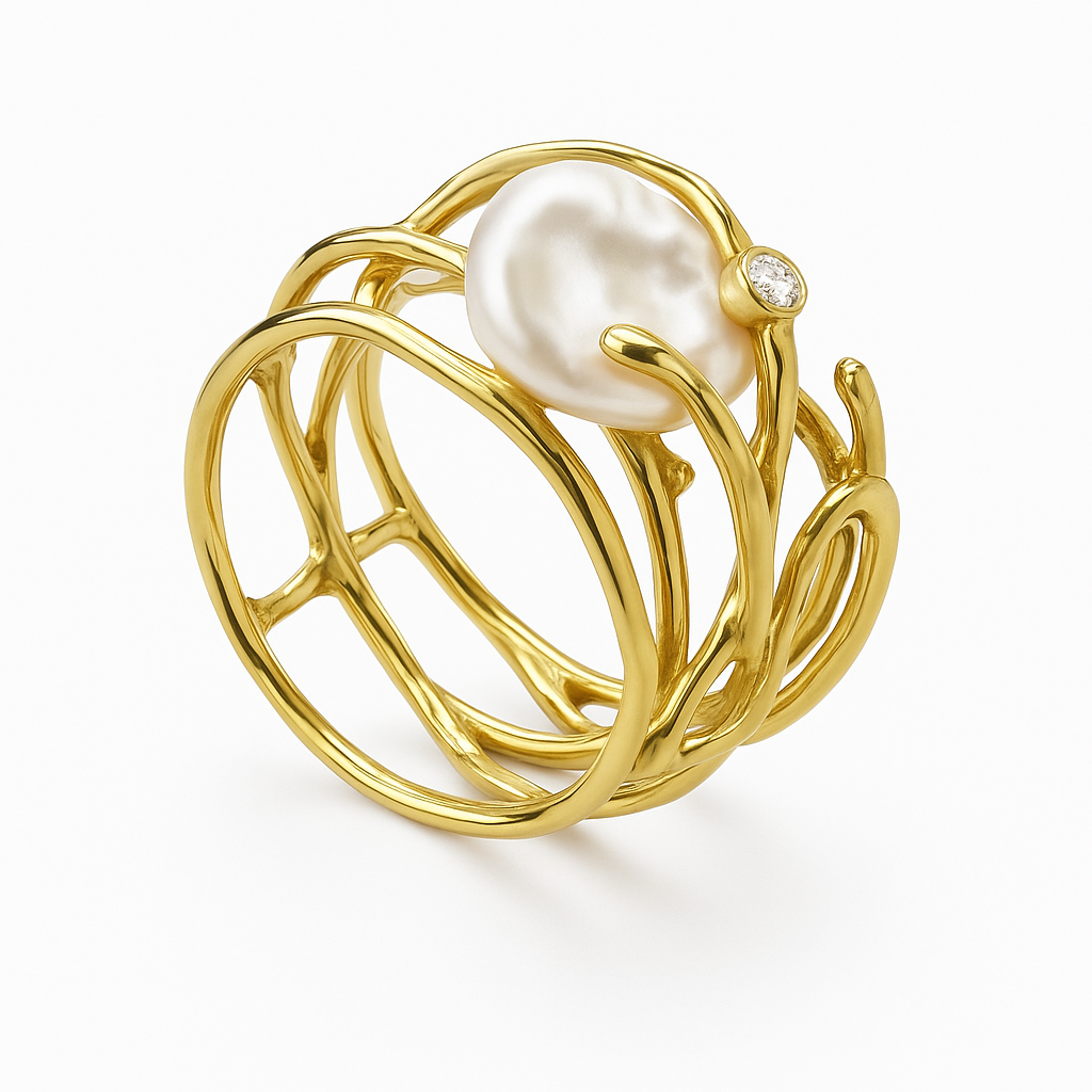 Lunara™ | Kvinders Delikate Vintage Guld Perle Ring