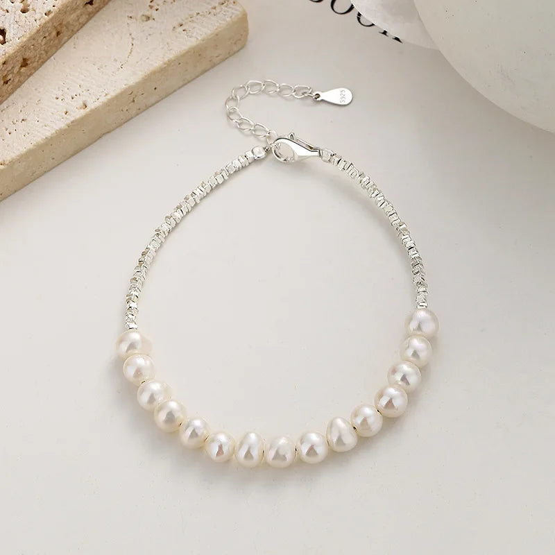Sølv Perle Armbånd