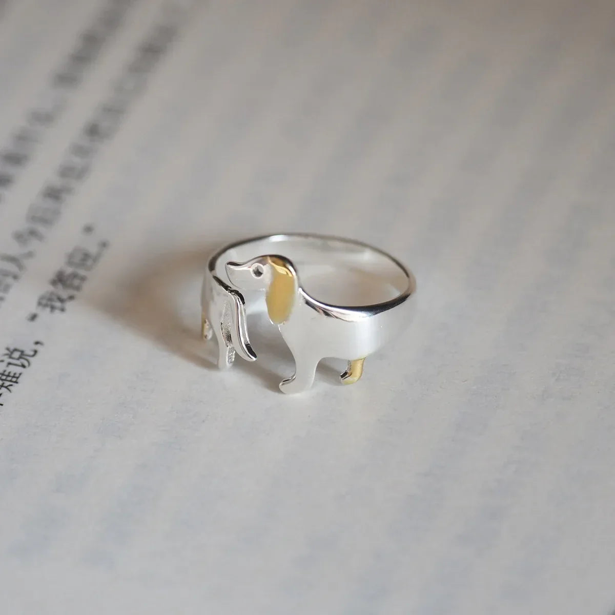 925 Sterling Sølv Dachs Ring – Justerbar Pasform