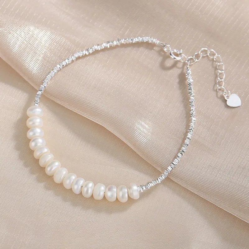 Sølv Perle Armbånd