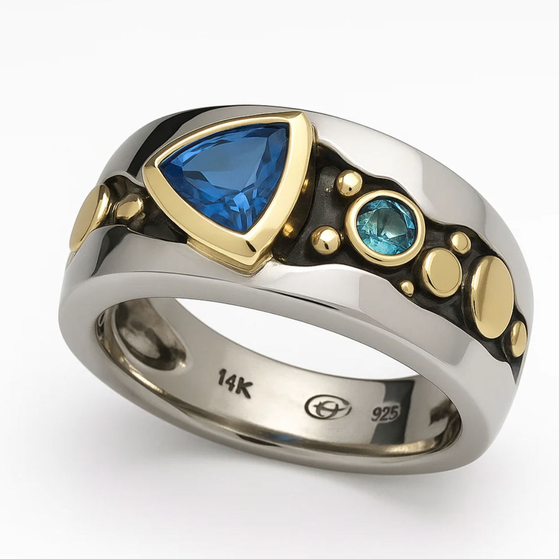 Vintage Blå Zirconia Boho Ring