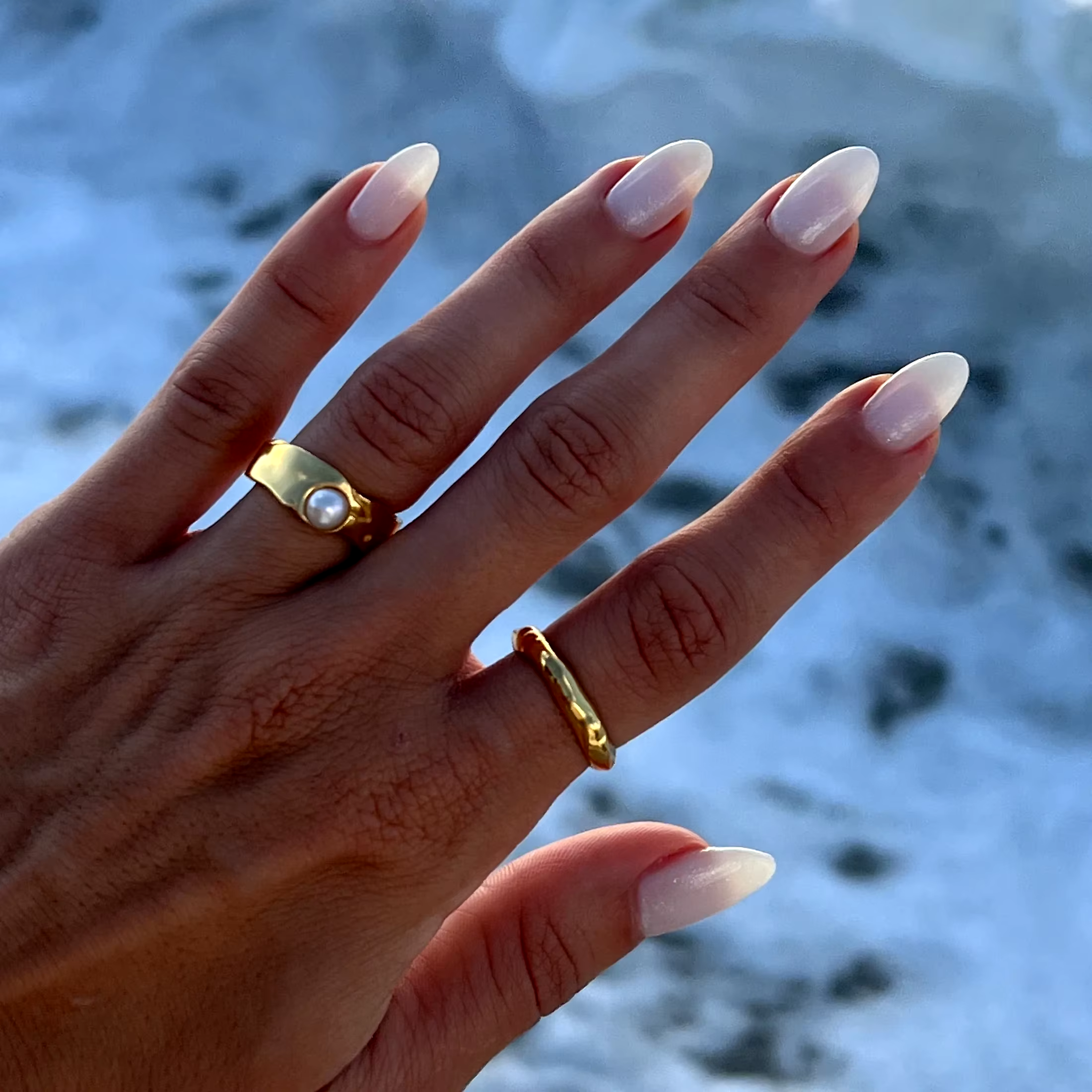 Vintage Naturlig Guld Perle Ring