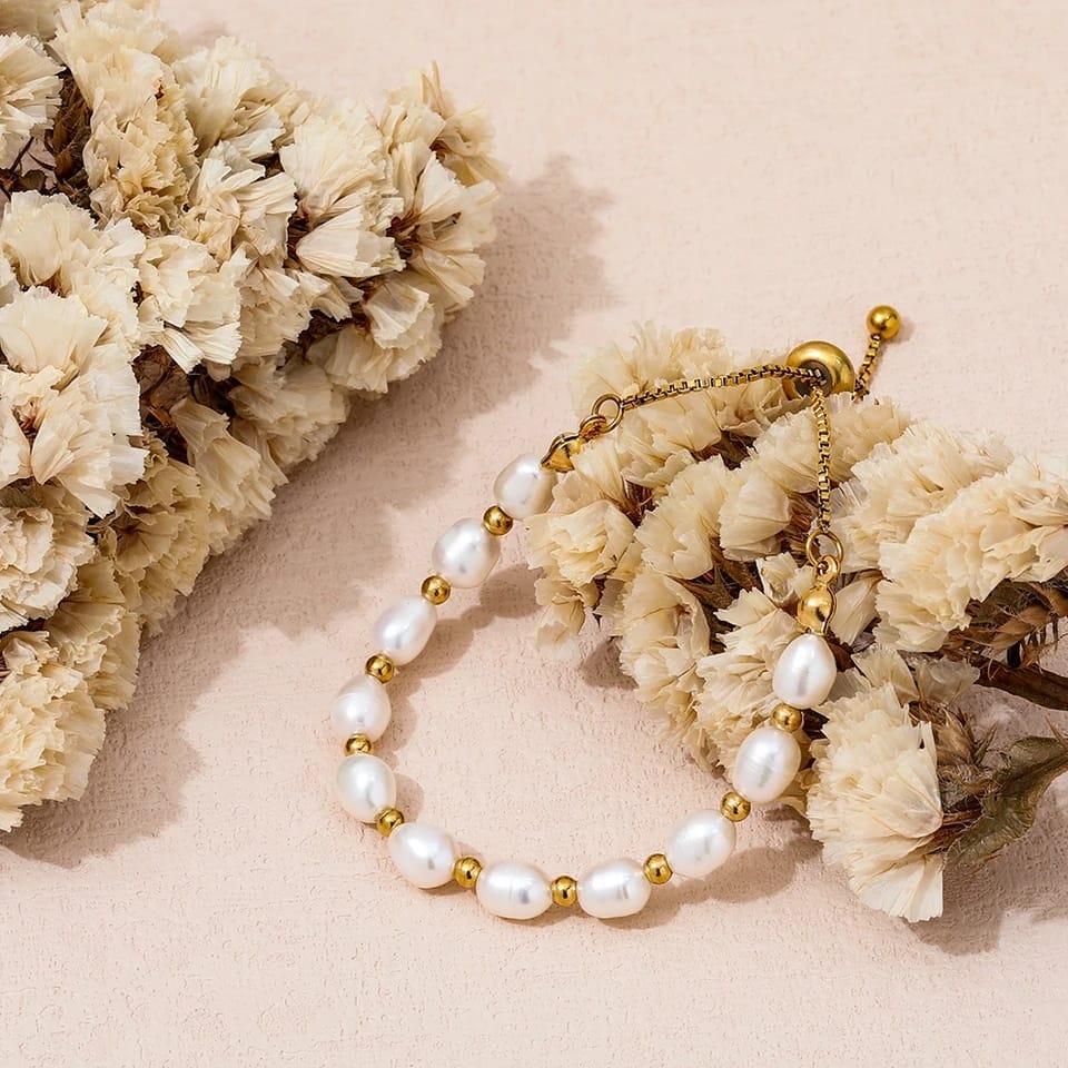 Vintage Naturlig Perle Armbånd