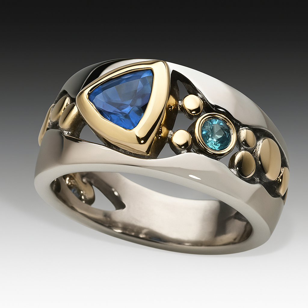 Vintage Blå Zirconia Boho Ring