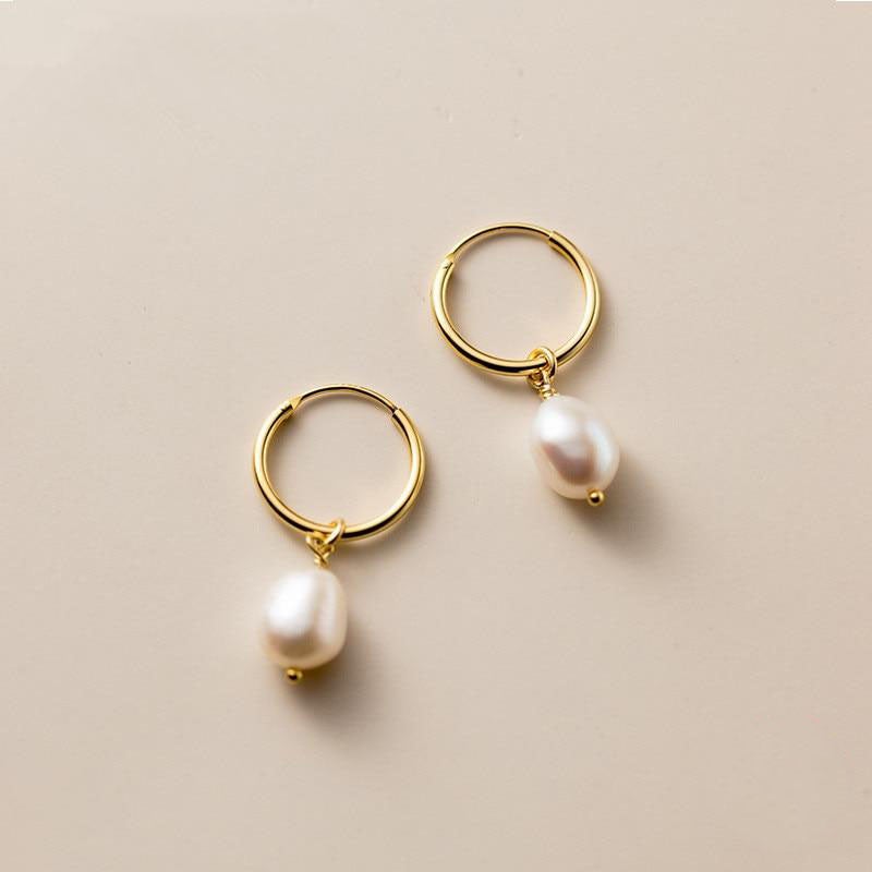 Classic Pearl Hoop Earrings