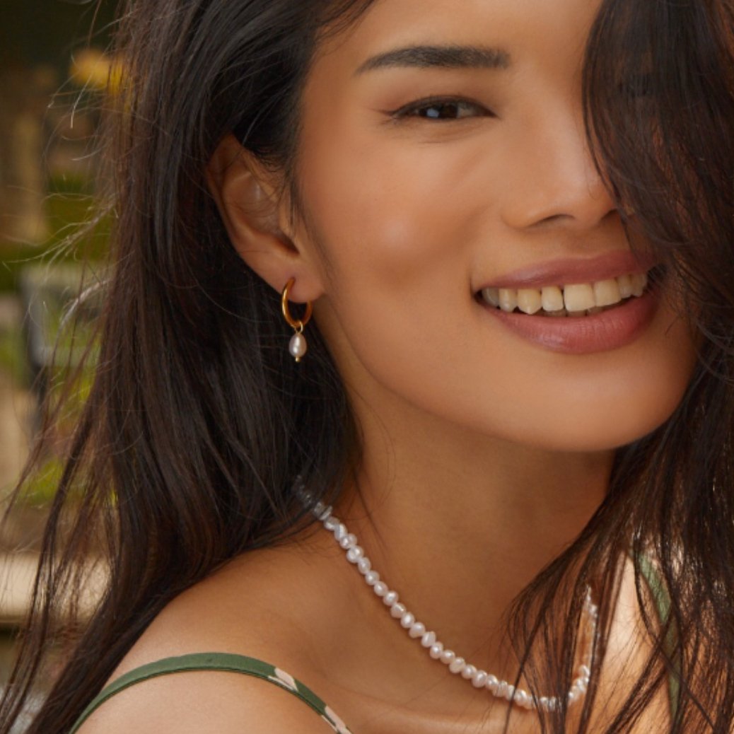 Classic Pearl Hoop Earrings