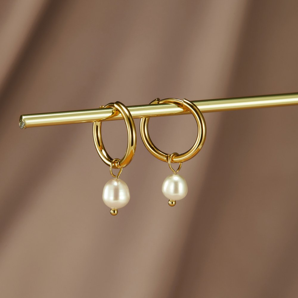 Classic Pearl Hoop Earrings