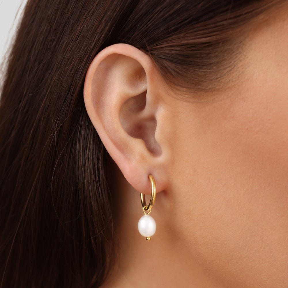 Classic Pearl Hoop Earrings