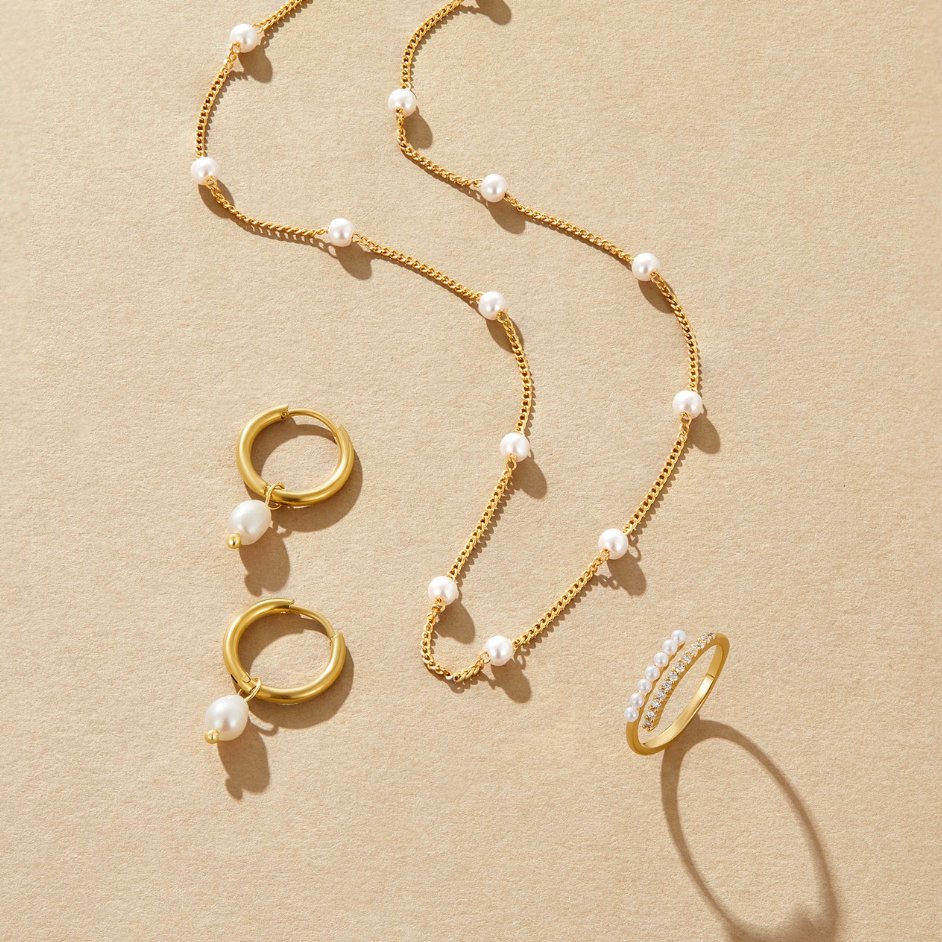 Classic Pearl Hoop Earrings