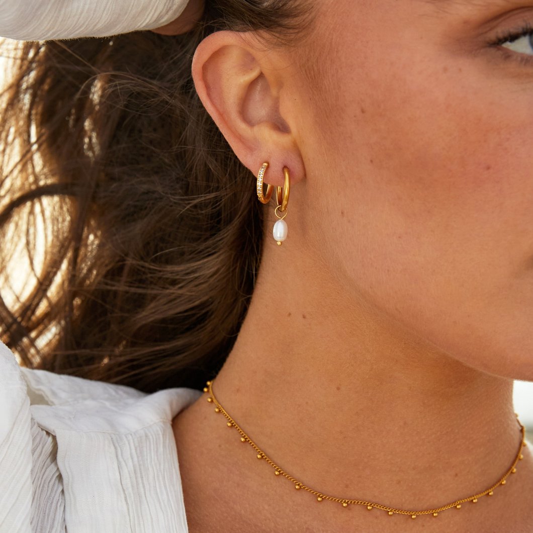 Classic Pearl Hoop Earrings
