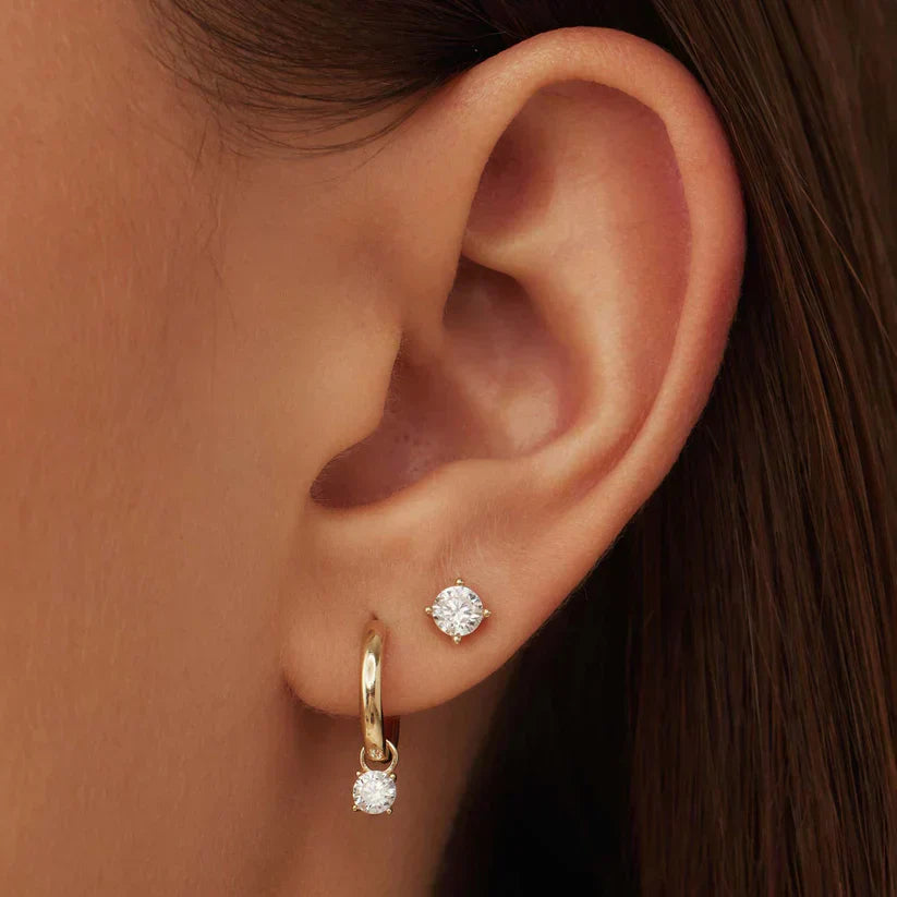 Larmes™ | 14K Guld Stenophæng Øreringe