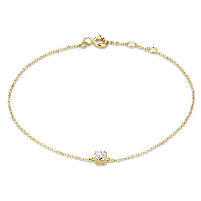 Cléa 14k Guld Moissanite Sten Armbånd