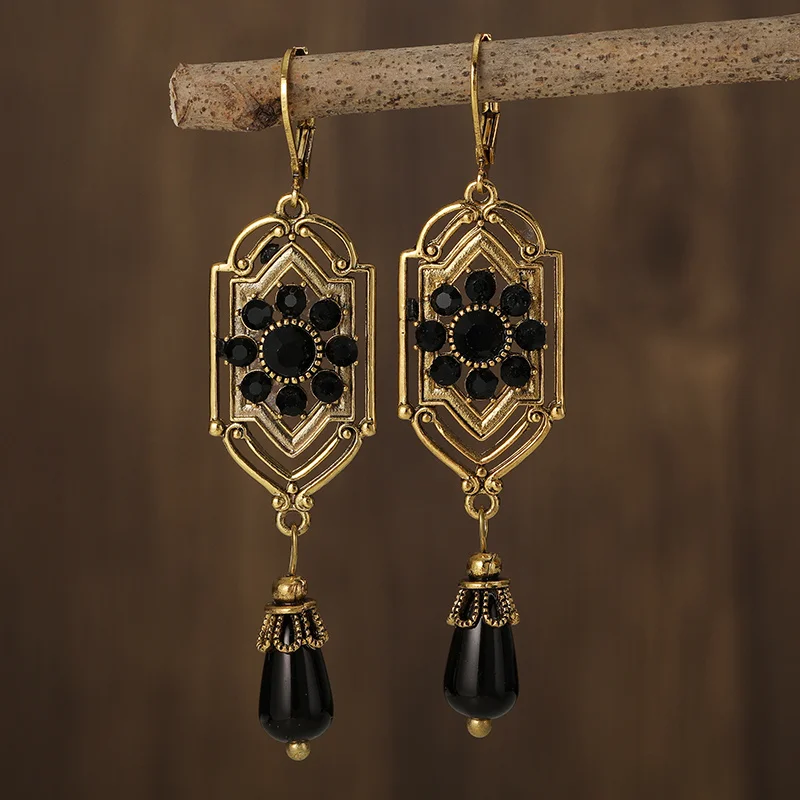 Charm™ | Vintage Sort Krystal Øreringe