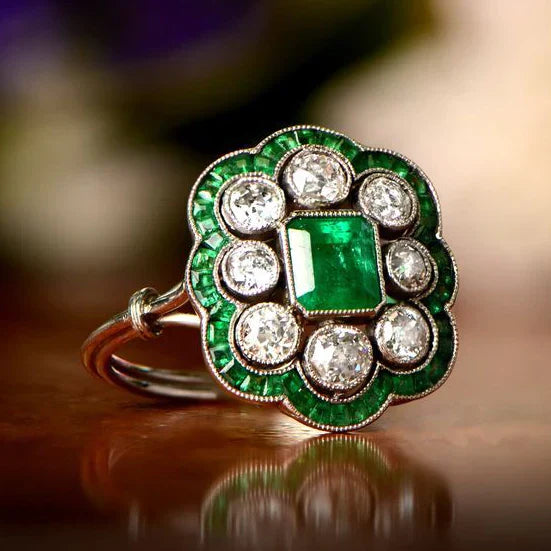 Klassisk Smaragd Vintage Ring