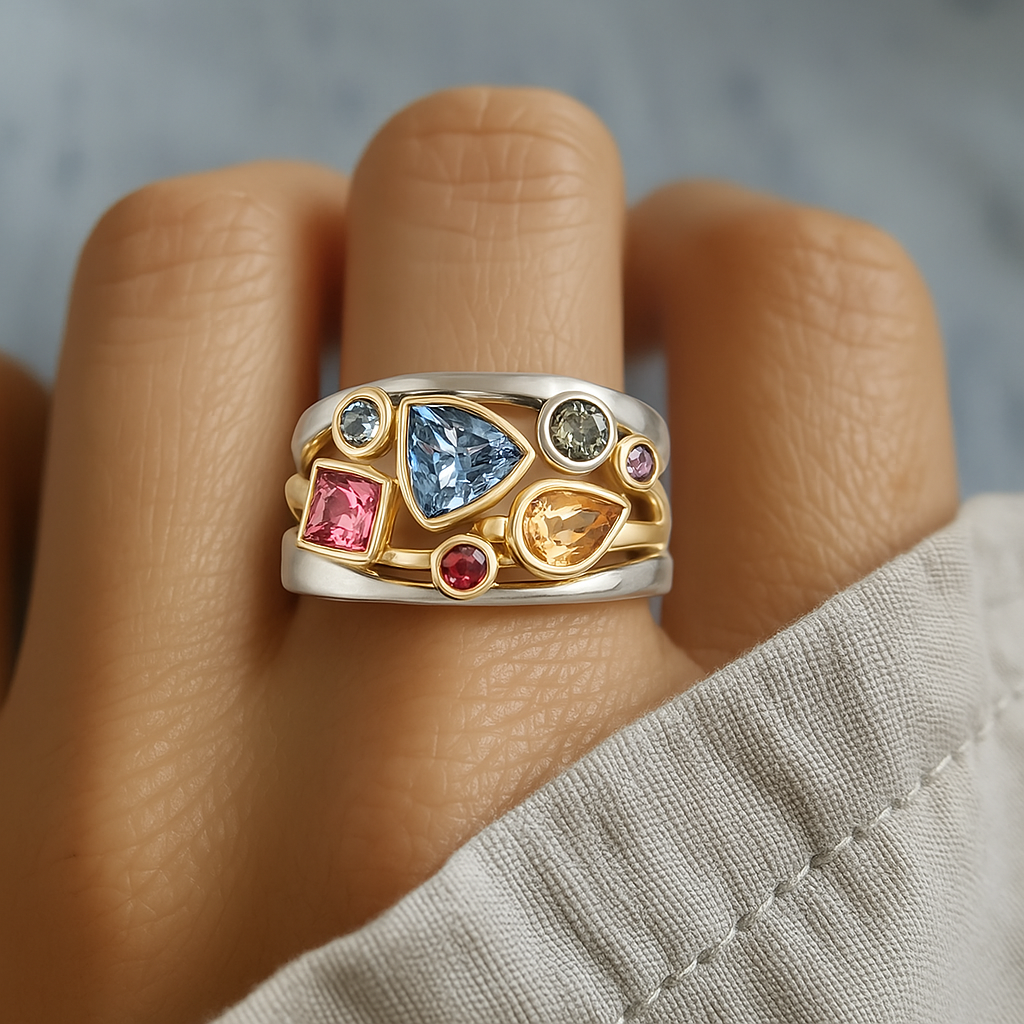 Vintage Farverig Zirconia Ring