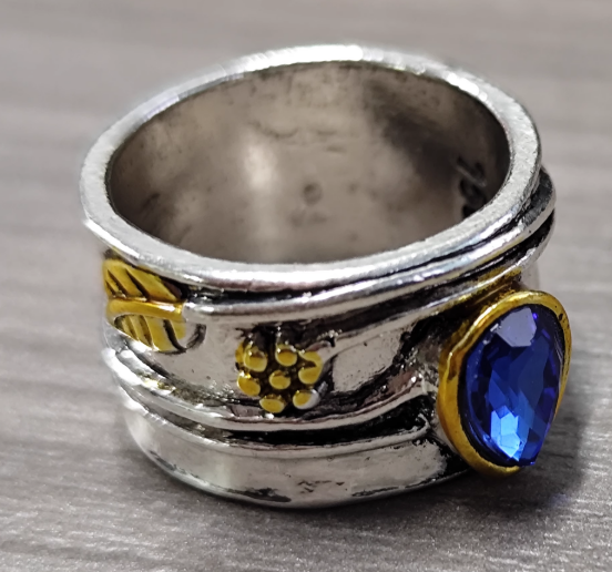 Vintage Ring med Blå Sten