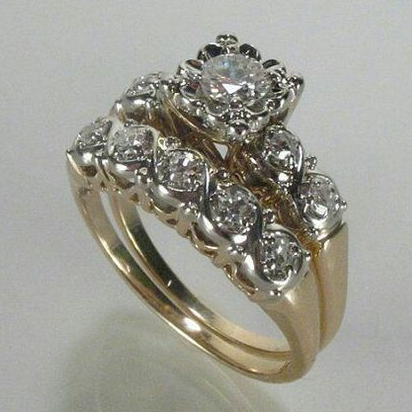 Vintage Funklende Guld Ring