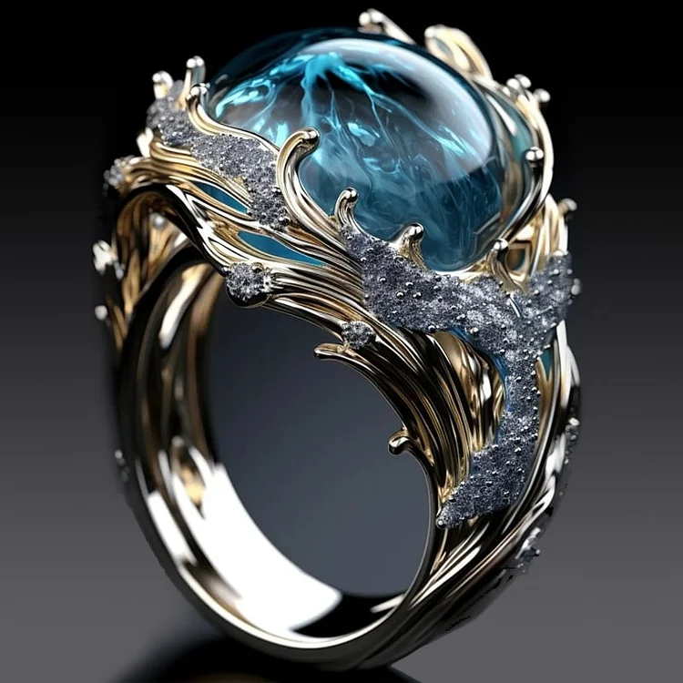 Vintage ring i havkrystal