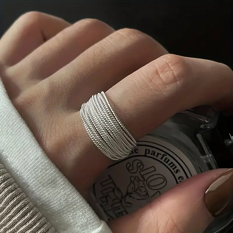 Lagdet Sølv Ring