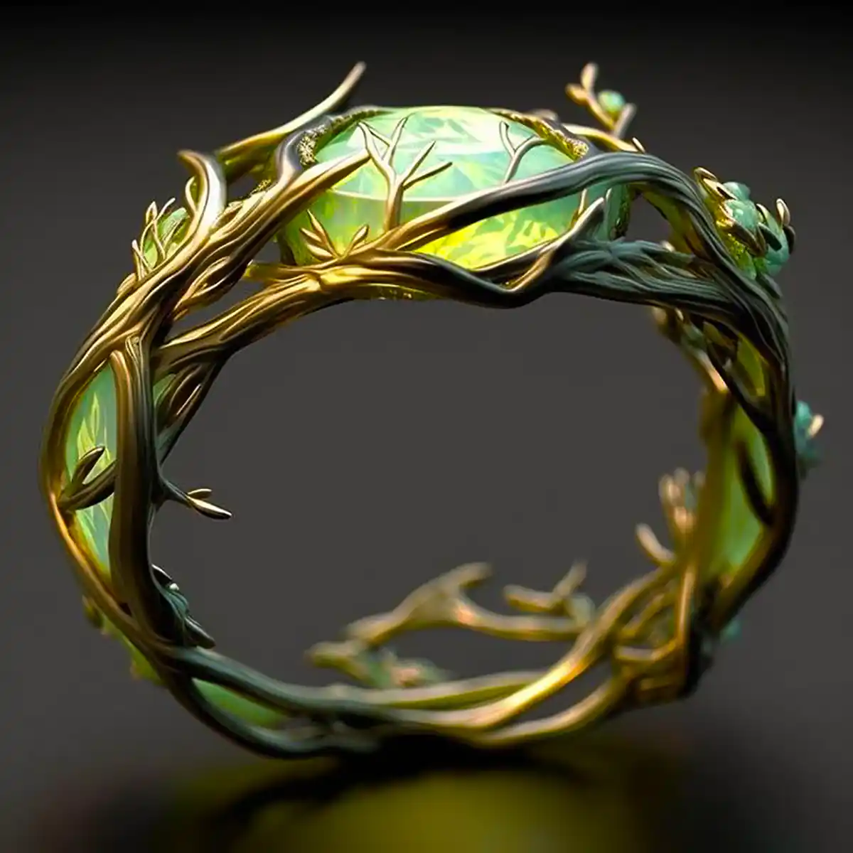 Naturligt Inspireret Grøn Opal Ring