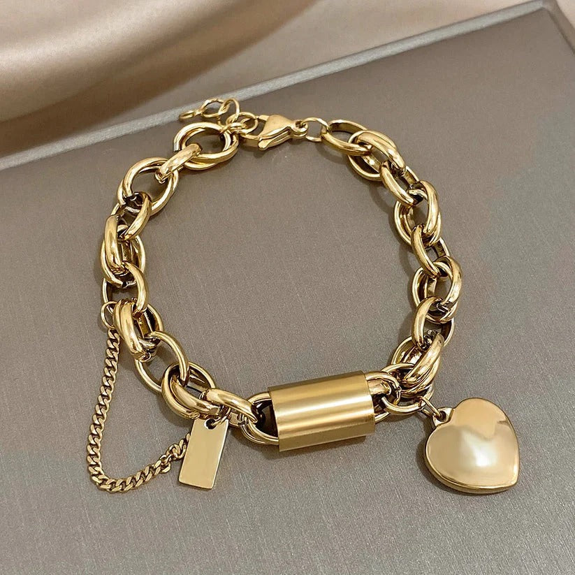 Heartened™ | Guld Chunky Armbånd