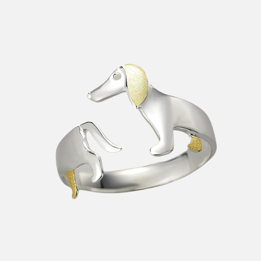 925 Sterling Sølv Dachs Ring – Justerbar Pasform