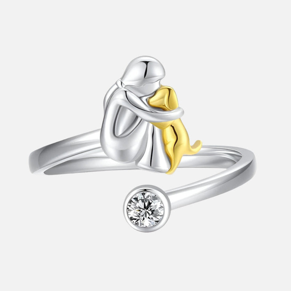 925 Sterling Sølv Hundering med Zirconia – Justerbar & Håndlavet
