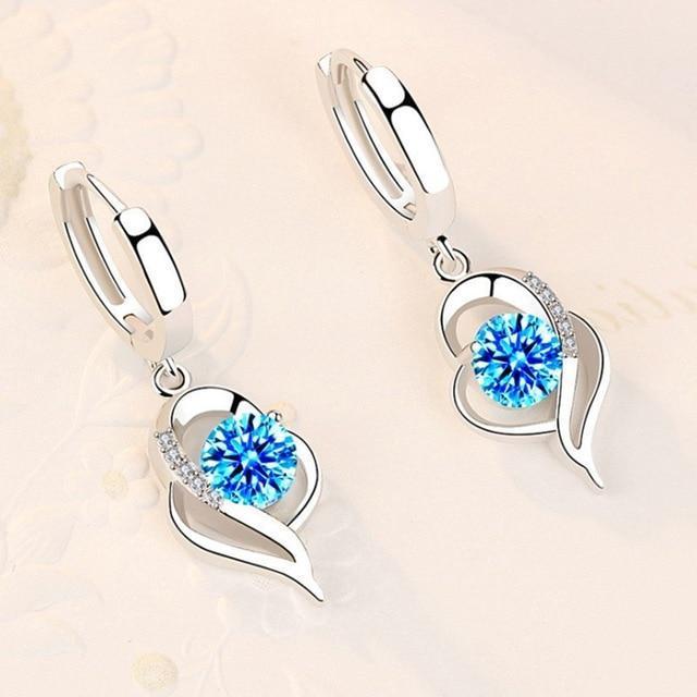 Florale øreringe i 925 sterling sølv og zirkonia