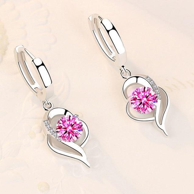 Blomsterformede øreringe i 925 sterling sølv med zirkonia