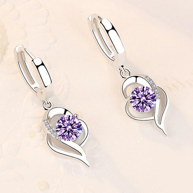 Blomsterformede øreringe i 925 sterling sølv med zirkonia