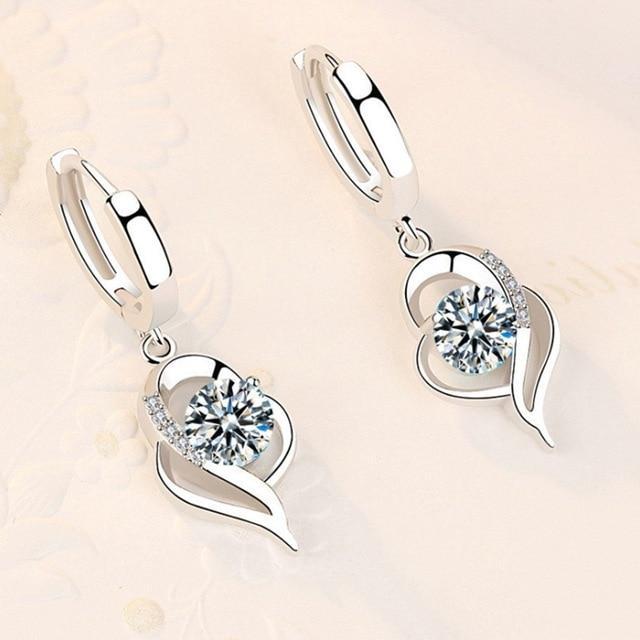 Blomsterformede øreringe i 925 sterling sølv med zirkonia