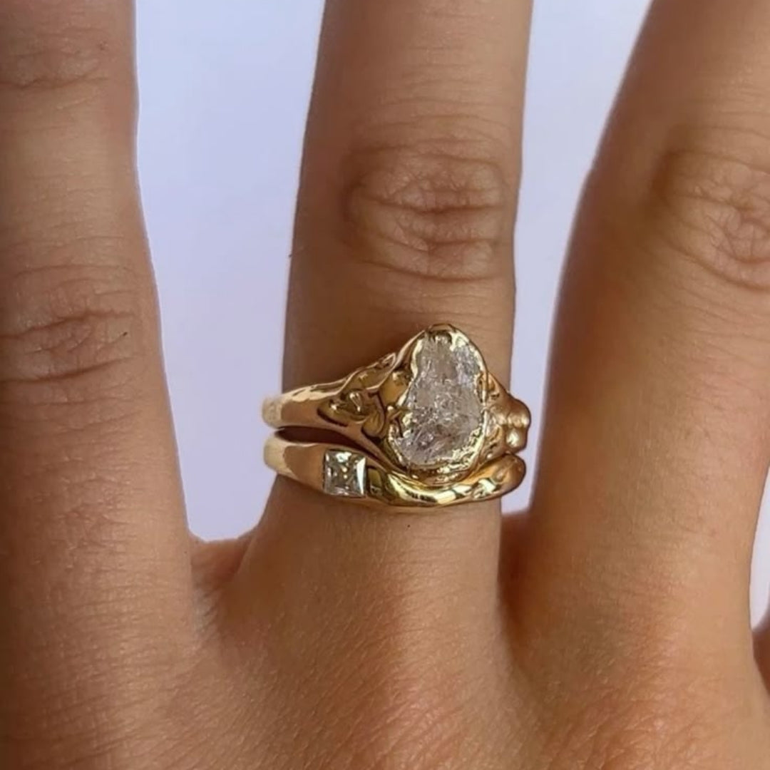 Lys Lag Guld Forged Ring