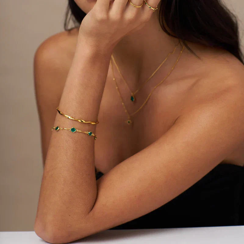 Emeralda™ | Guld Link Kæde Armbånd