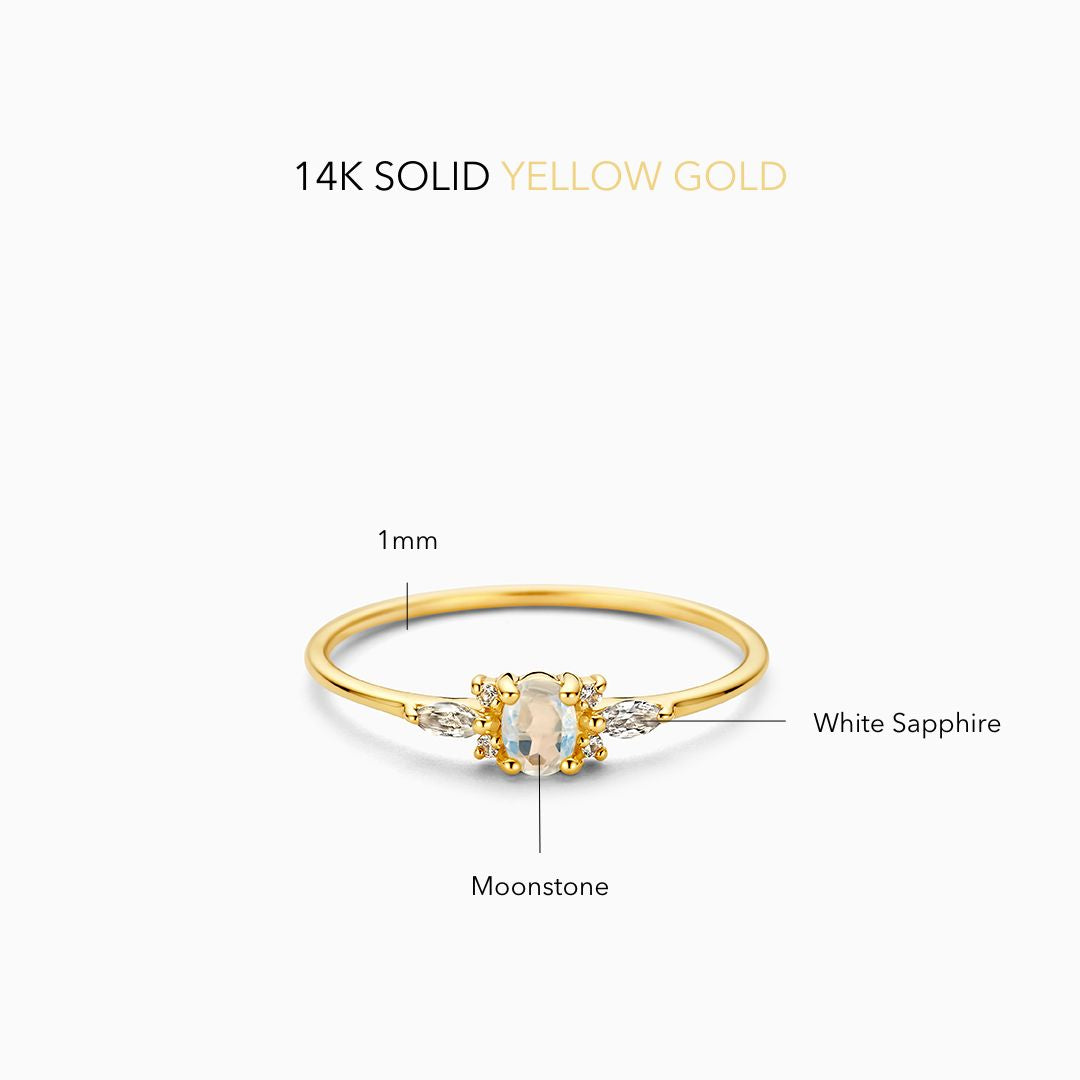 Muse™ | Guld Månestensring
